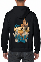 Sweat zippé capuche "c'est Marseille bébé"